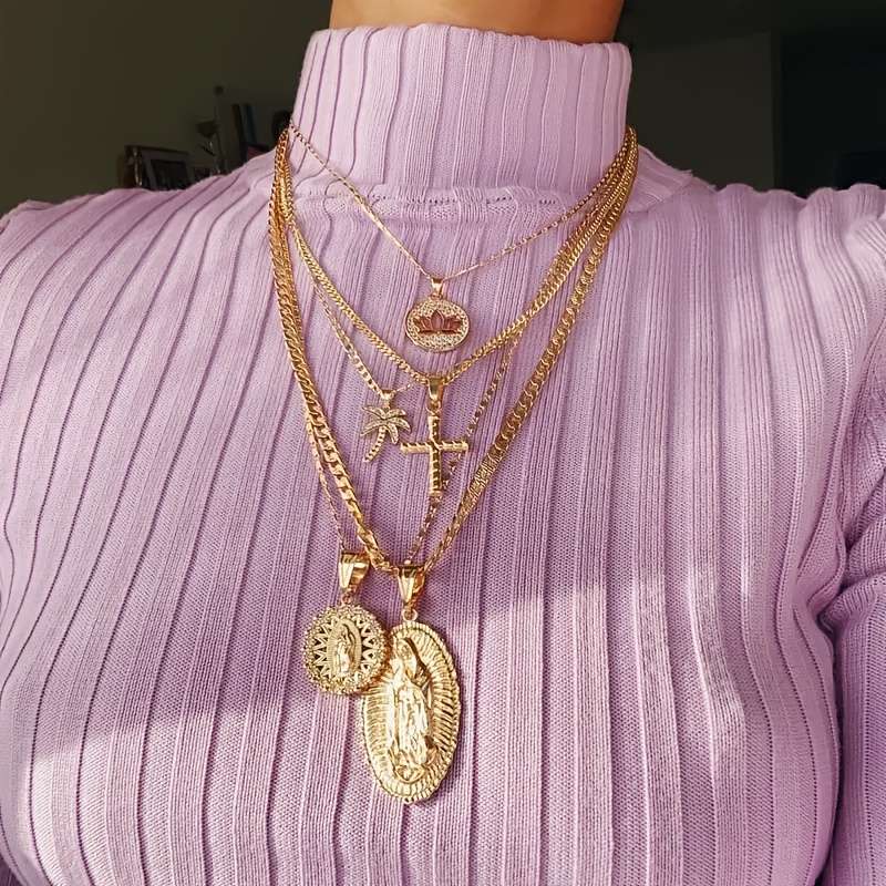 1 Piece Golden Jesus Theme Pendant