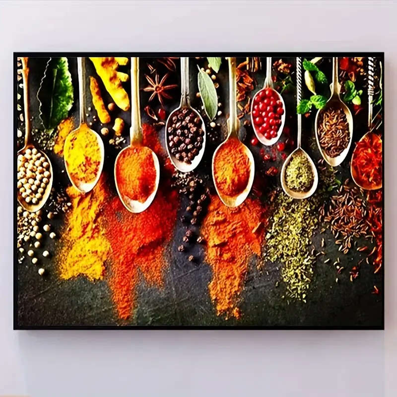 1pc DIY 5D Diamond Painting Kit Vibrant Spice Collection 30x40cm Frameless Canvas with Round Acrylic