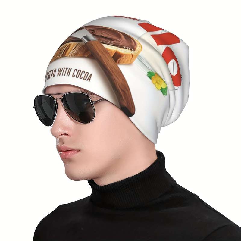 1pc Funky Chocolate-Themed Lightweight Beanie Perfect for Outdoor Activities Gifts