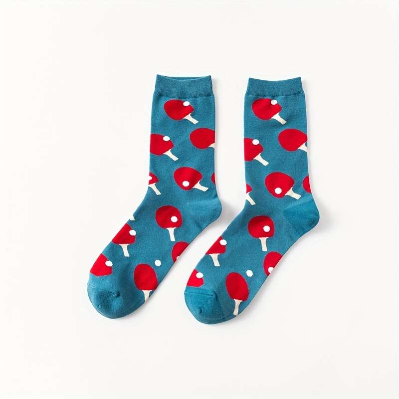 1 Pair Basketball Pattern One Size Socks