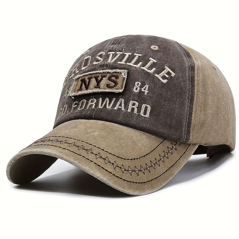1pc Vintage Washed Baseball Cap with Adjustable Strap Distressed Fade-Resistant Outdoor Dad Hat