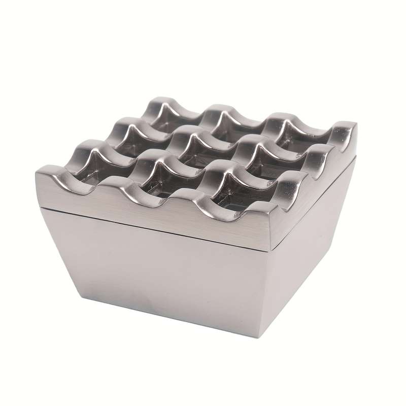 1pc Classic Metal Ashtray for Cigarettes Cigars Windproof Perfect for Outdoor Use Restaurants