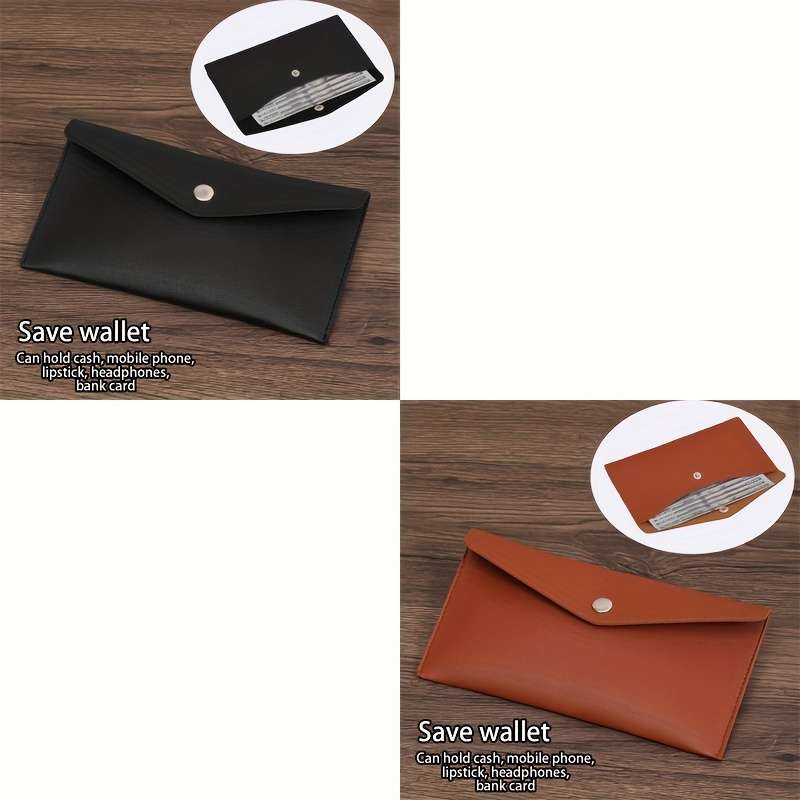 1pc A Wallet Made of Faux Leather with 1 Or 2 Buttons a Reusable Coin Envelope Wallet a Simple So