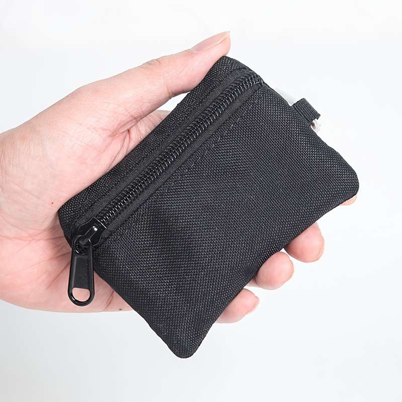 1pc Mini Coin Purse Key Pouch Casual Style Nylon Zipper Sports Storage Bag Polyester Material Sm