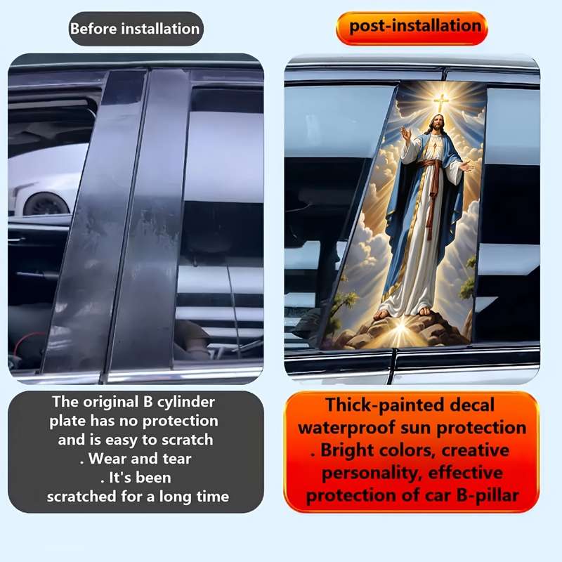 2pcs  Jesus Christian Themed Stickers
