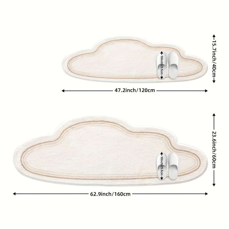 1Pc Big White Cloud 15.7x47.2inch 40x120cm Floor Mat