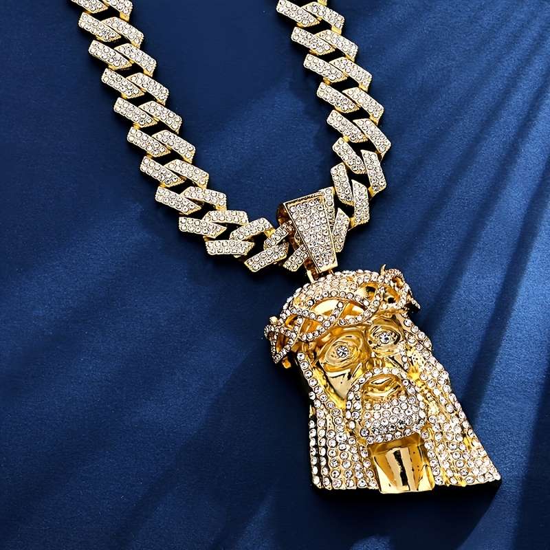 1 Piece Golden Jesus Theme Pendant