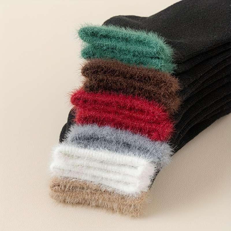 6 Pairs Of Mixed Colors Asian One Size High Elastic Socks