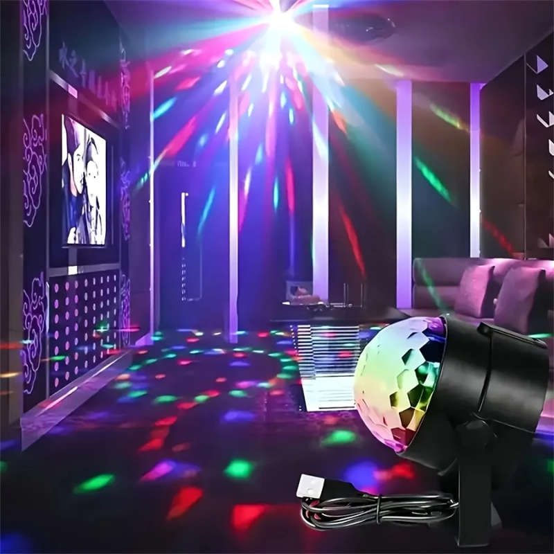 1pc Multifunctional RGB LED Magic Ball Light with USB Power Vibrant Disco DJ Party Atmosphere Lamp f