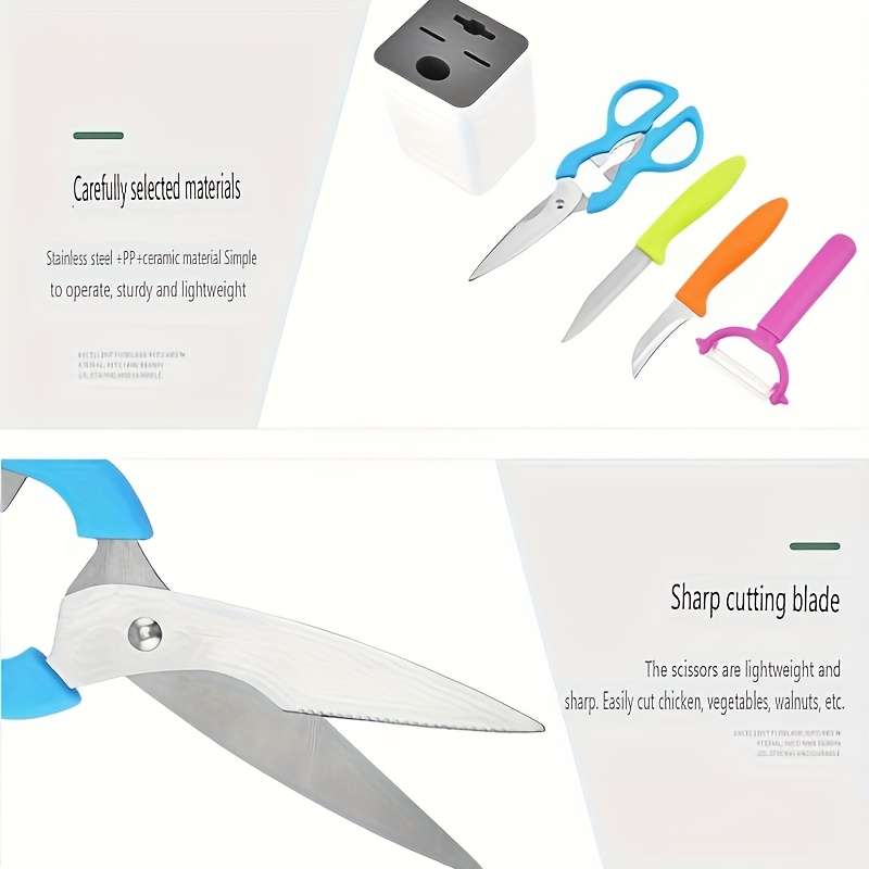1pc Five-color Fruit Knife Multifunctional Peeler Simple Style Kitchen Gadget Gift Set with Storage
