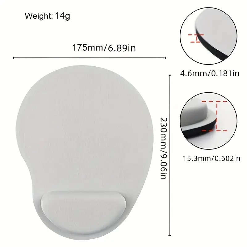1pc Mouse Pad With Silicone Gel Wrist Support