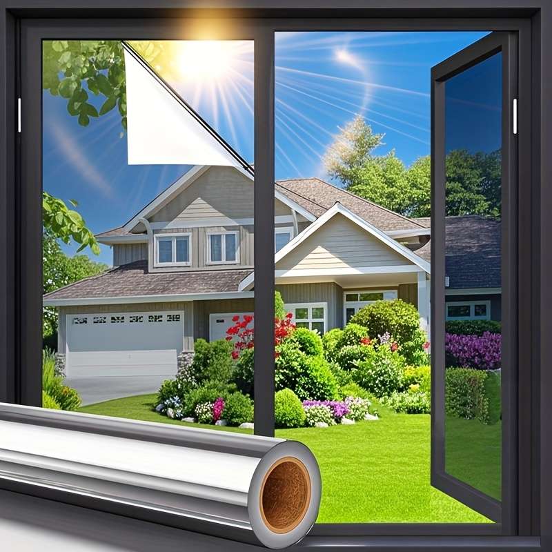 1pc Double Sided Silver  Solar Film Size 60cmx2m Door Window Sticker