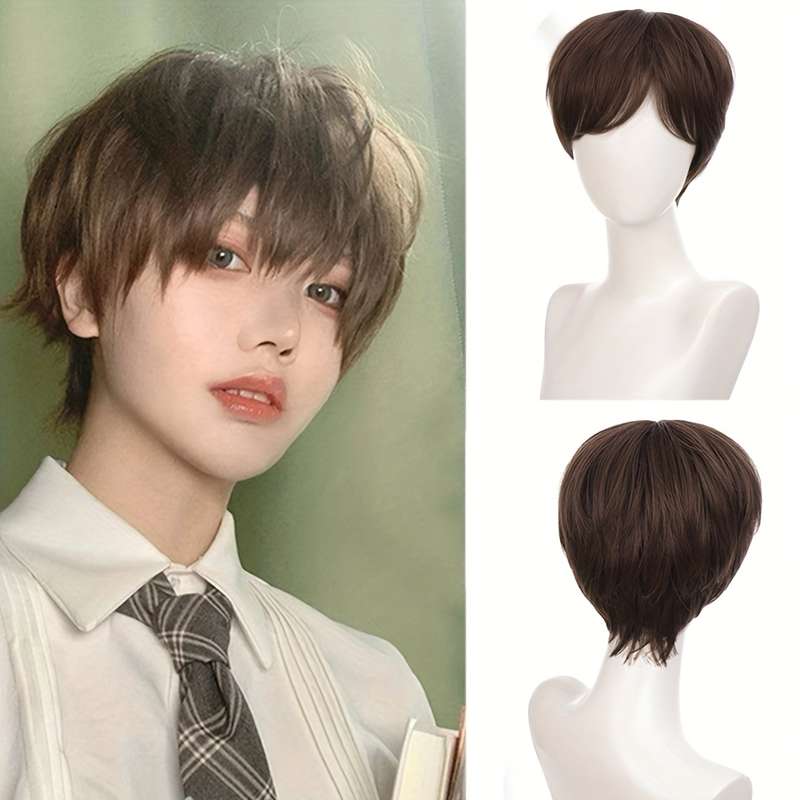 1Pc Black 15.24cm Fashion Design Wig
