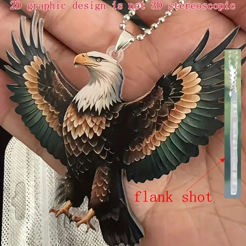 1pc 2D Flat    White Eagle Flat acrylic car pendant stylish home decor pendant bag and keych