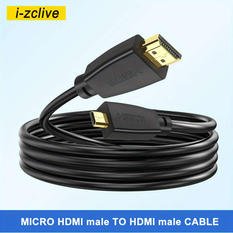 1pc 100cm High-Speed HDTV Cable 2.0/1.4 Gold-Plated Male to Micro 18Gbps Supports 4K 60Hz HDR 3D Up