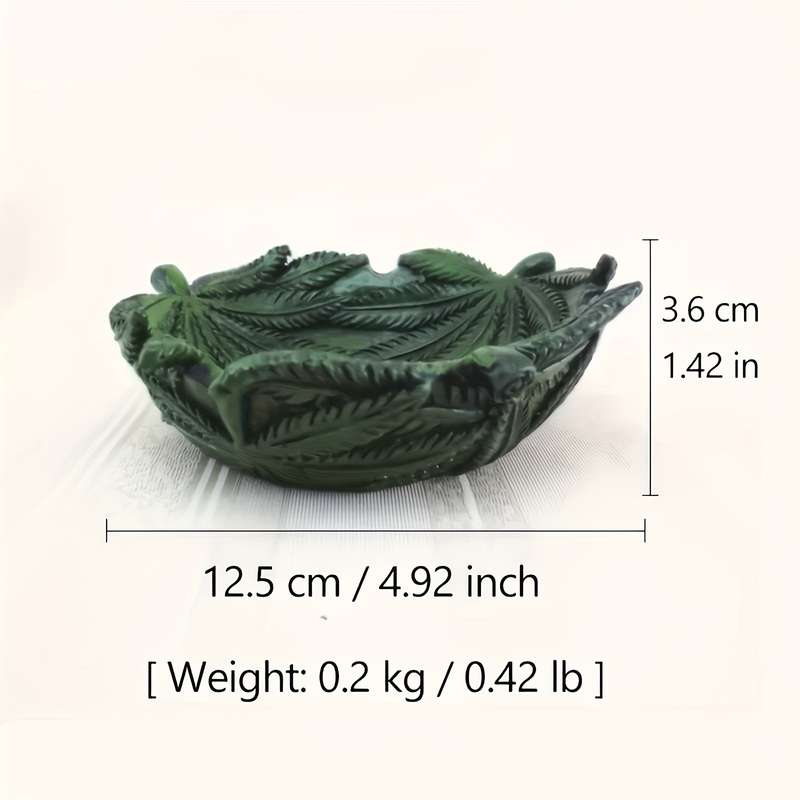 1pc Green Leaf Ashtray Resin Material Key Bowl Desk Storage Box Home Decoration Retro Styl