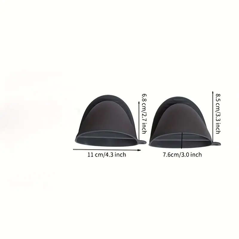 1Pair Premium Silicone Heat-Resistant Gloves Non-Slip Thick Insulated Mitts with Textured Grip for S