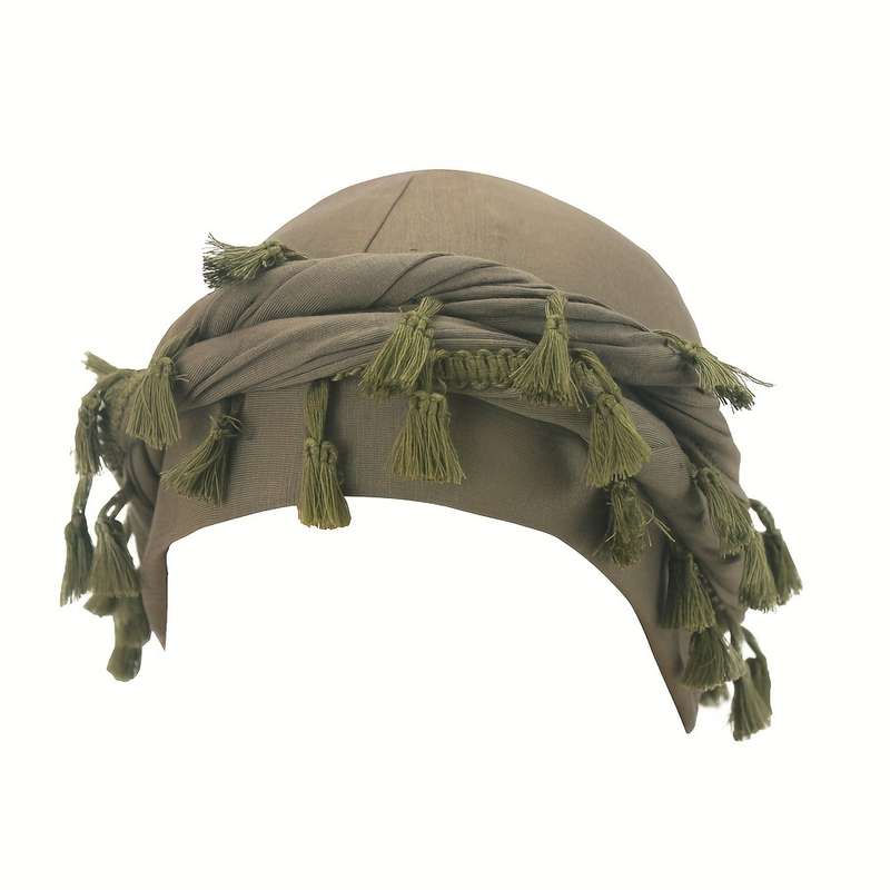 1pc Men's Maroon Tassel Braid Beanie Double Layer Hip Hop Style Soft Satin Lining Breathable Po