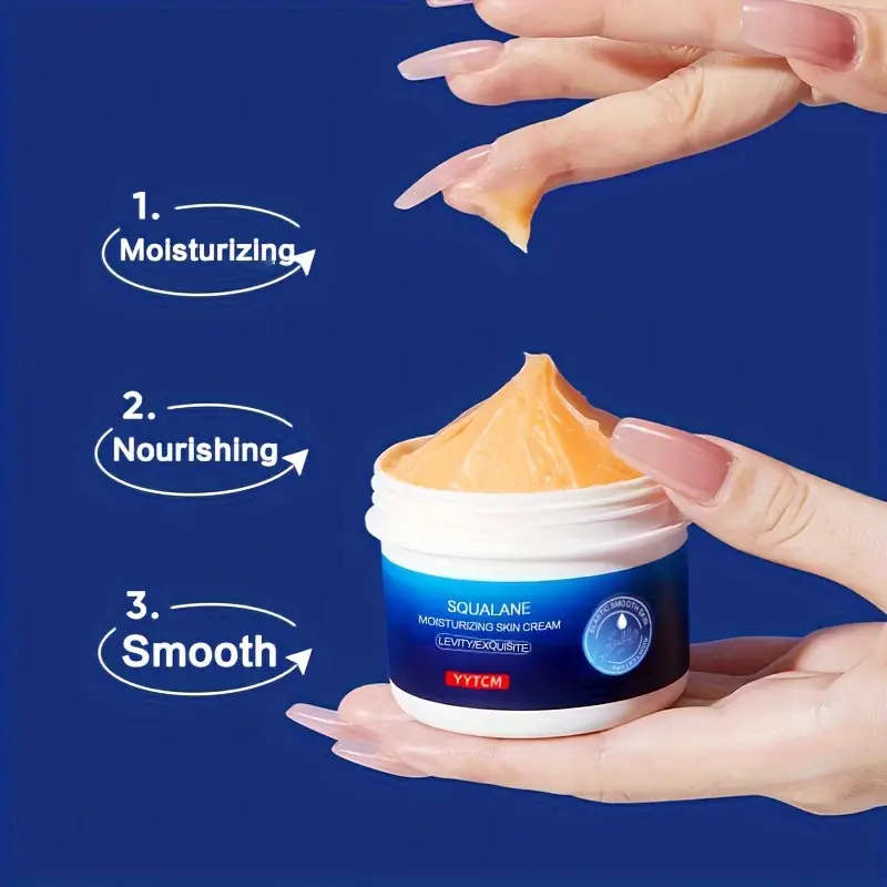 2pcs Squalane Moisturizing Skin Cream Hypoallergenic Glycerin-Enriched Nourishing Dry Skin Care