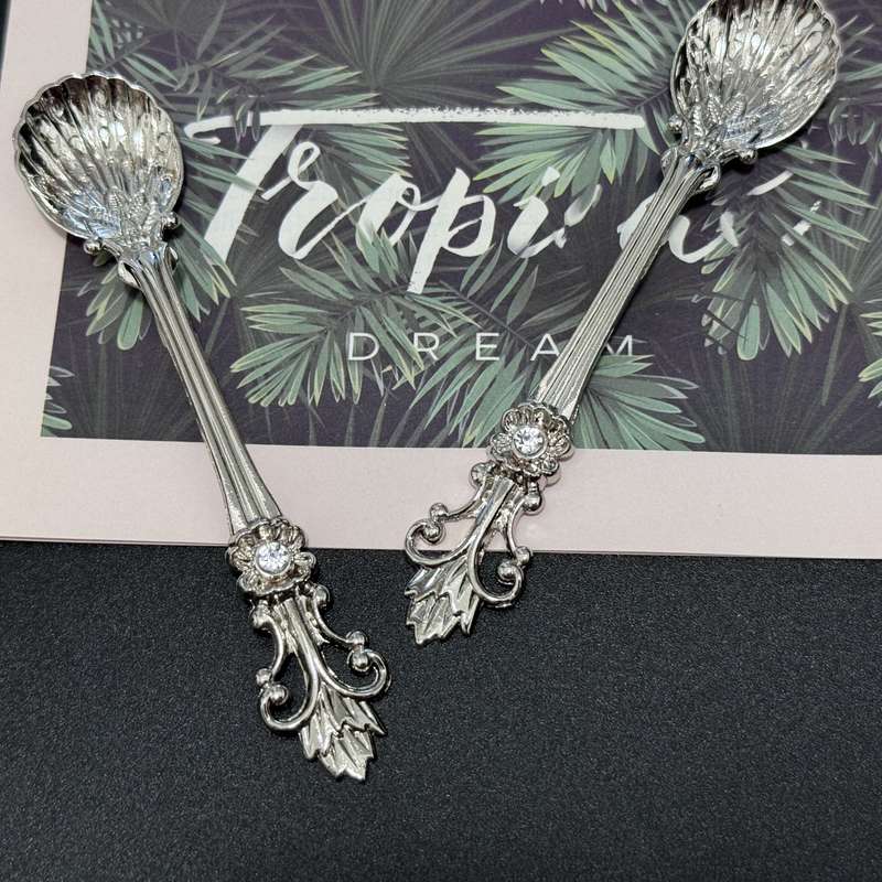 6pcs Elegant Baroque-style Gold-plated Teaspoon With Gorgeous Floral Design Eid Al-Adha Mubara