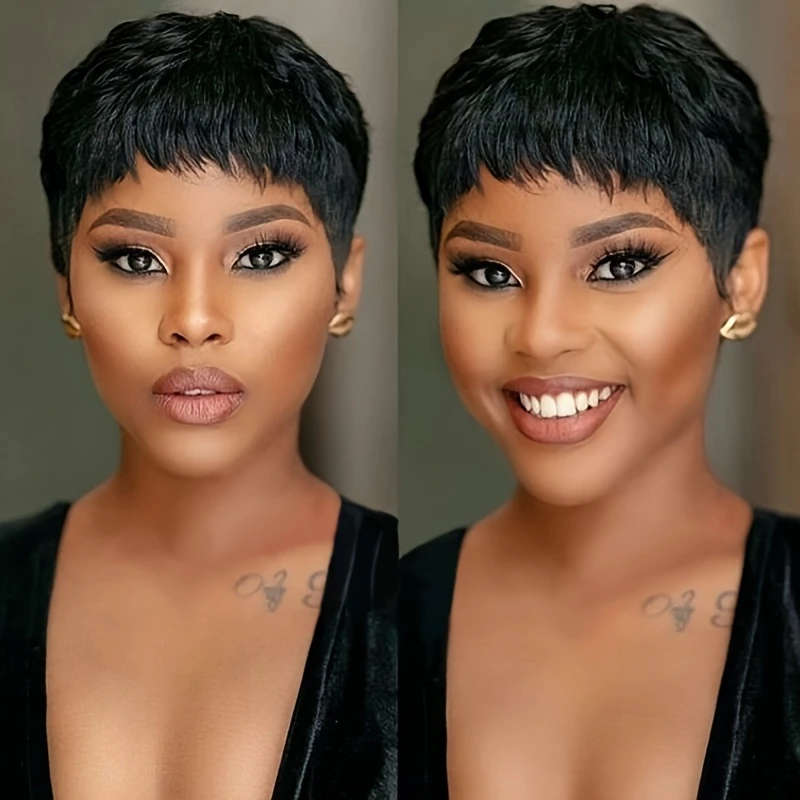 4 Inch Pixie Short Wig With Bangs