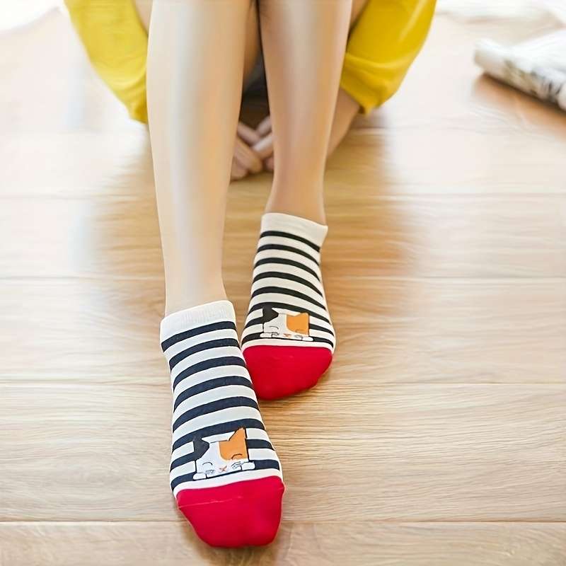 5 Pairs Mixed Colors One Size High Elastic Socks