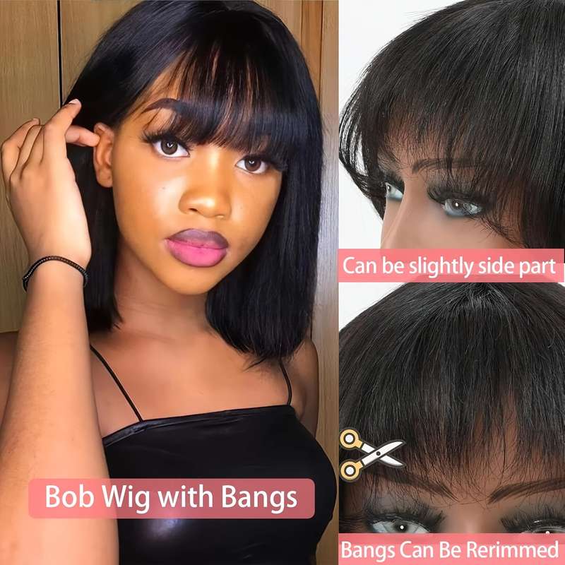 1Pc Black 30.48cm Fashion Design Wig