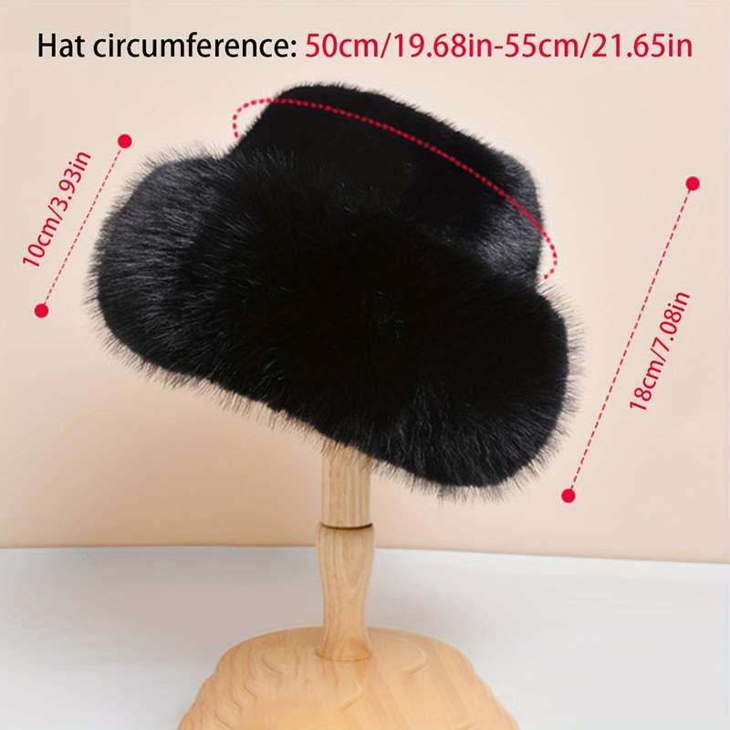 1pc Chic Faux Fur Winter Hat for Women Cozy Warm Stylish with Ear Protection Lightweight Pol