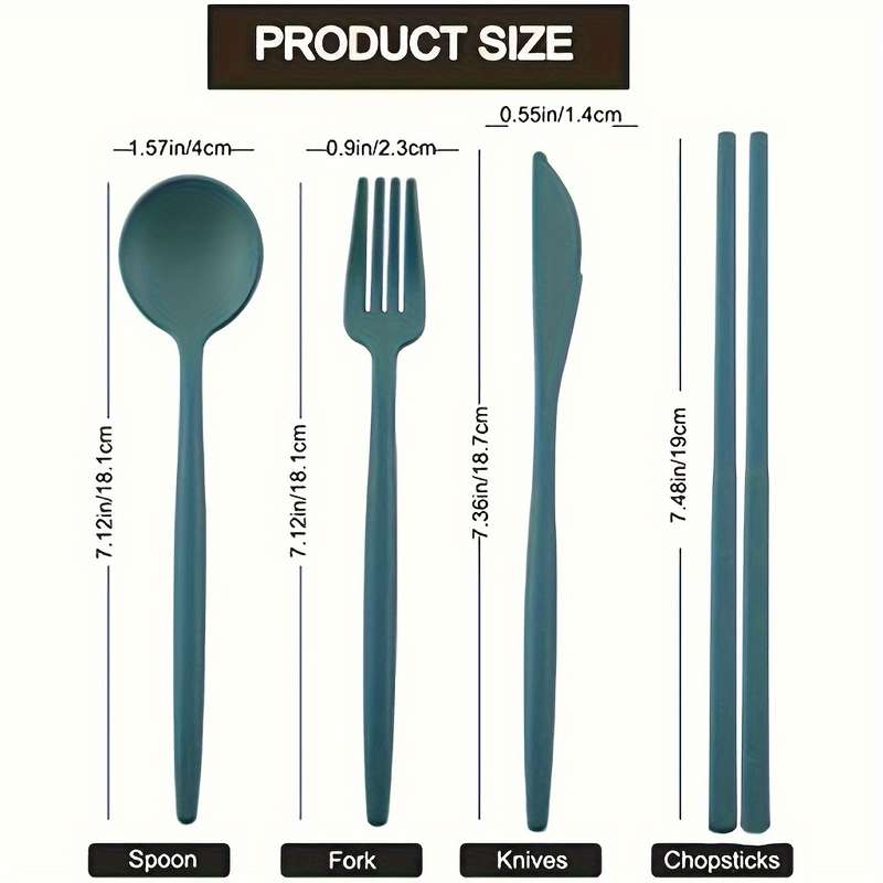 4pcs set Reusable Travel Cutlery Set With Storage Box Portable Tableware With Fork Spoon Kn
