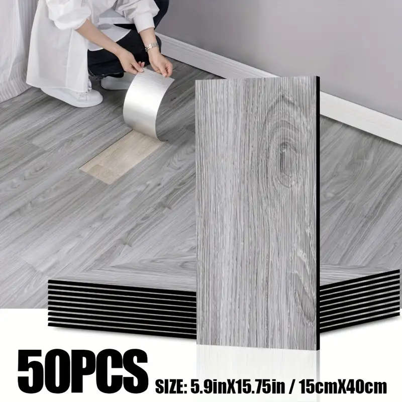 50 Embossed Vintage Wood-Grain Floor Tiles