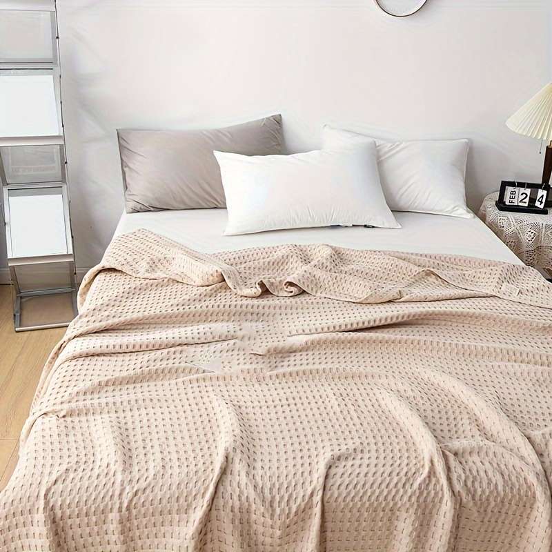 1ps Blanket Color Gray Pink Square Grid size 180x200cm