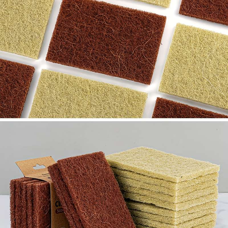 5pcs Premium Natural Sisal Fiber Kitchen Cleaning Pads Scratch-Free Thick 100% Sisal Scrubbi