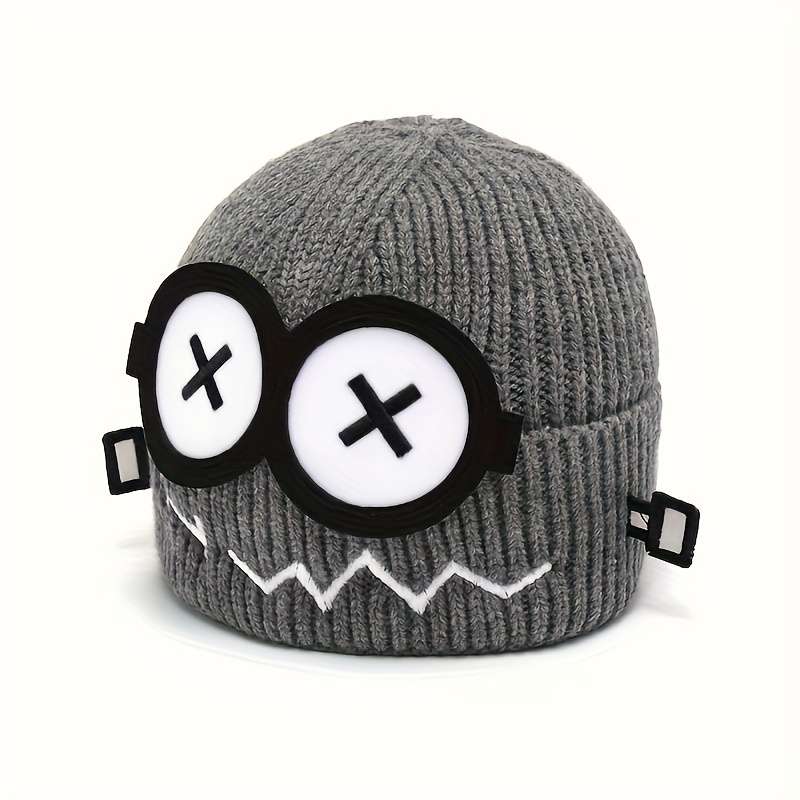 1pc Funny Knit Hat Autumn Warm Faulty Robot Cartoon Knit Cap Winter Ear Protection Knit Hat