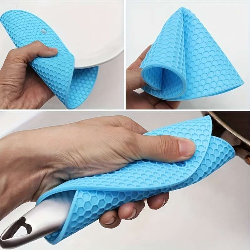 5-Pack Silicone Honeycomb Heat Resistant Mats Non-Slip Durable Hot Plate Pads for Hot Dishes