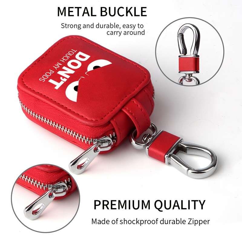 1pc Fun "Hands Off My Pods" Text Earbud Carrying Case Small Size Compatible with AirPods Made of