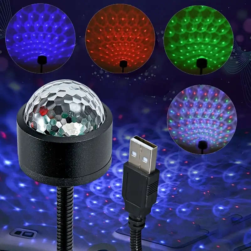 1pc Roof Starry Sky USB Night Light LED Indoor Music Rhythm Magic Stage Effect Projection Light LED
