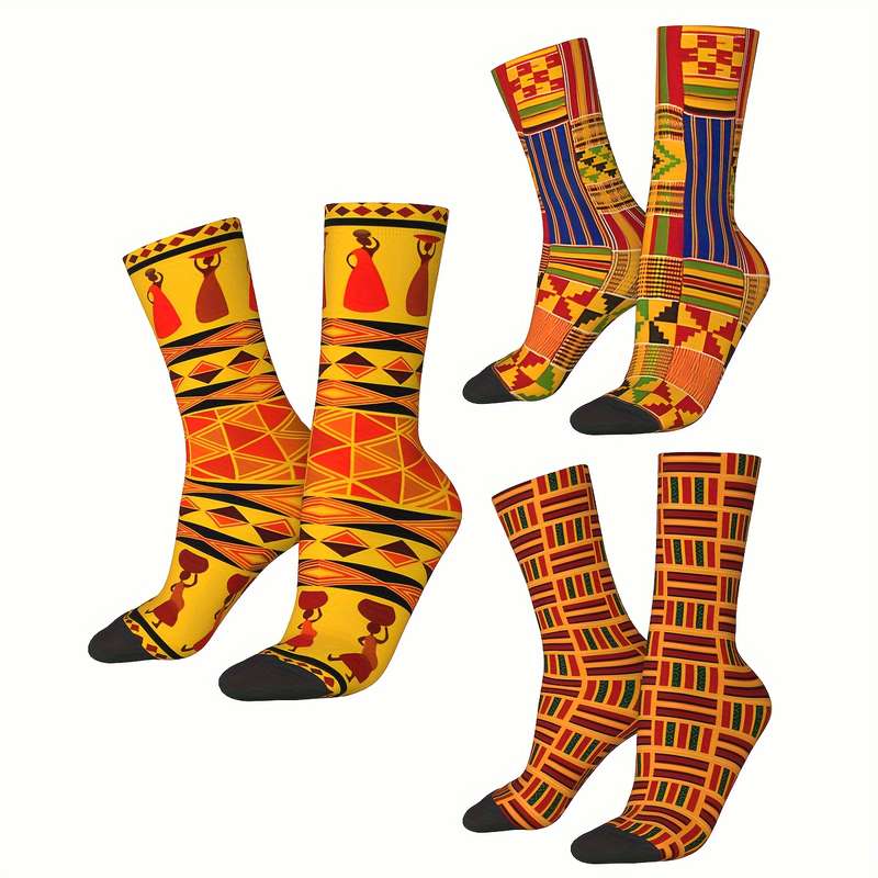 1 Pair One Size Ethnic African Pattern Socks