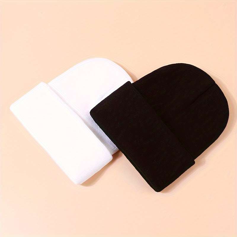 1pc joyful Embroidered Beanie Stretchy Adjustable Knit Skull Cap for Men Women Warm Cozy E