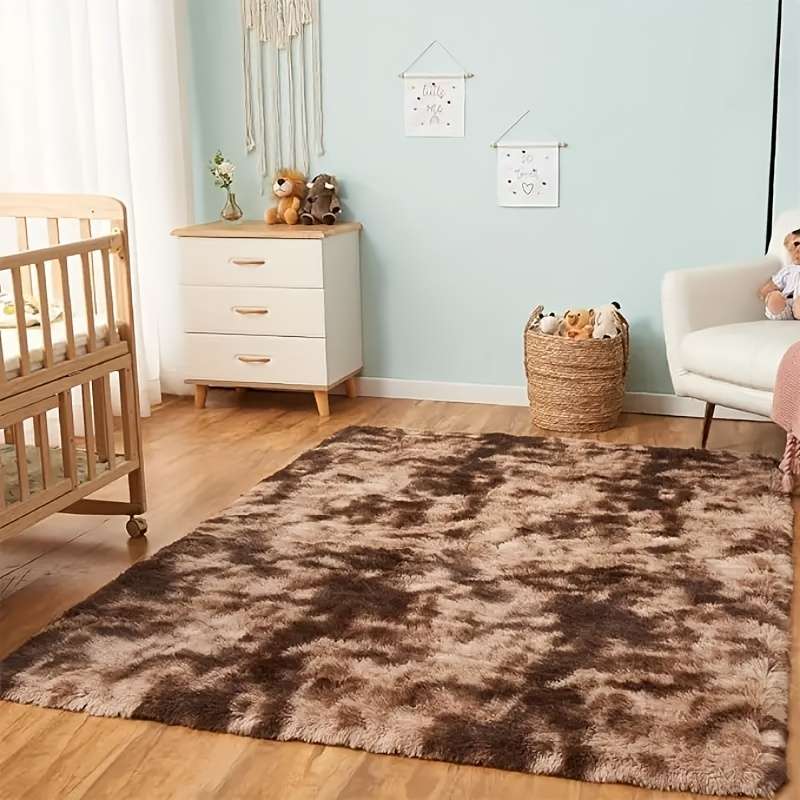 1Pc 80x120cm EmbroideRed Coffee Color Floor Mat