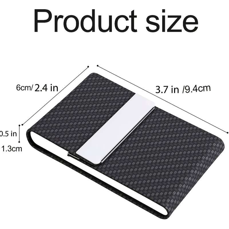 1pc Business Card Holder Faux Leather Business Card Case Pocket Card Holders for Men Or Women Met