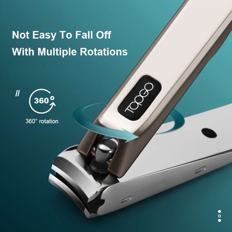 1pc Modern Nail Clipper with Sharp Edges Thick Stainless Steel Toenail and Fingernail Trimmer