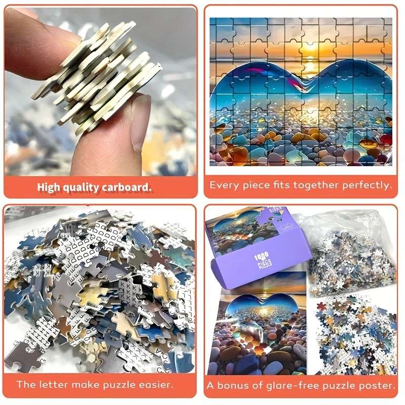 1000pcs Love Stones Jigsaw Puzzle for Adults Vibrant Colorful Landscape Scene with