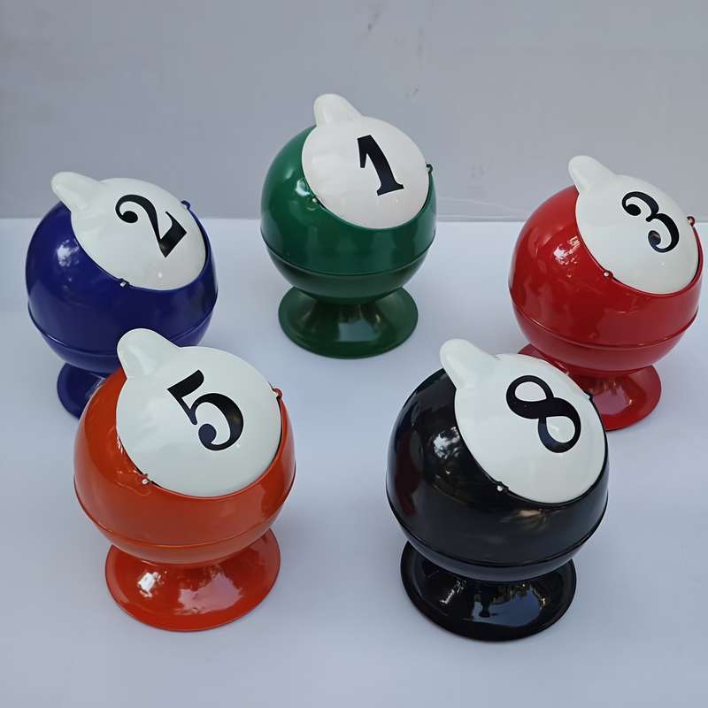 1pc Classic Metal Ashtray with Lid Round Creative Design No Electricity Needed Ideal for Bed