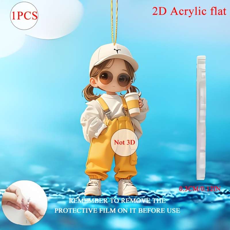 1pc 2D Flat  One piece of  acrylic material fashionable style cool for Man and woman theme