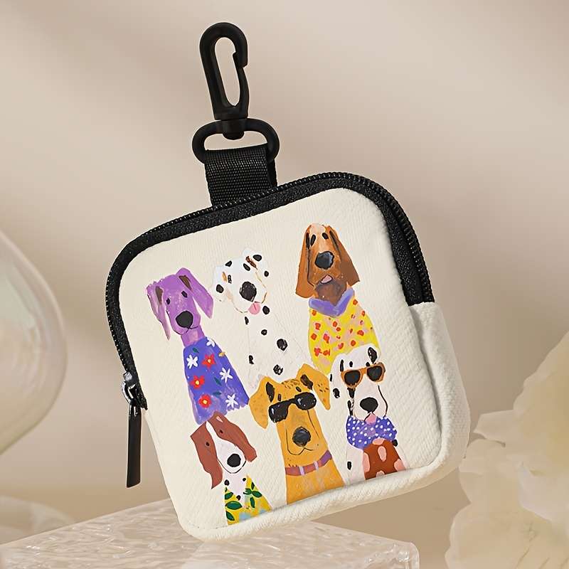 1pc Colorful Dalmatian Dog Pattern Coin Wallet Large Capacity Multi-Function Key and Small Item