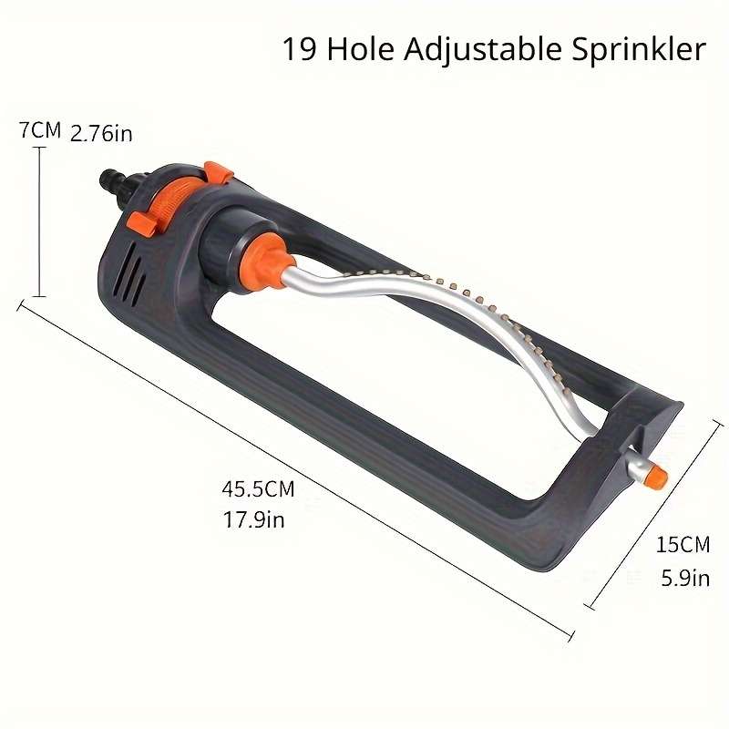 1Pc Orange Gray Automatic Swing Sprinkler With Rotating Nozzle