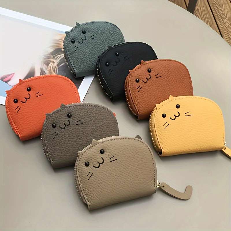 1pc Cat Card Holder for Women 2024 New Compact Internet Celebrity Cute Multi-Card Holder Advanced C