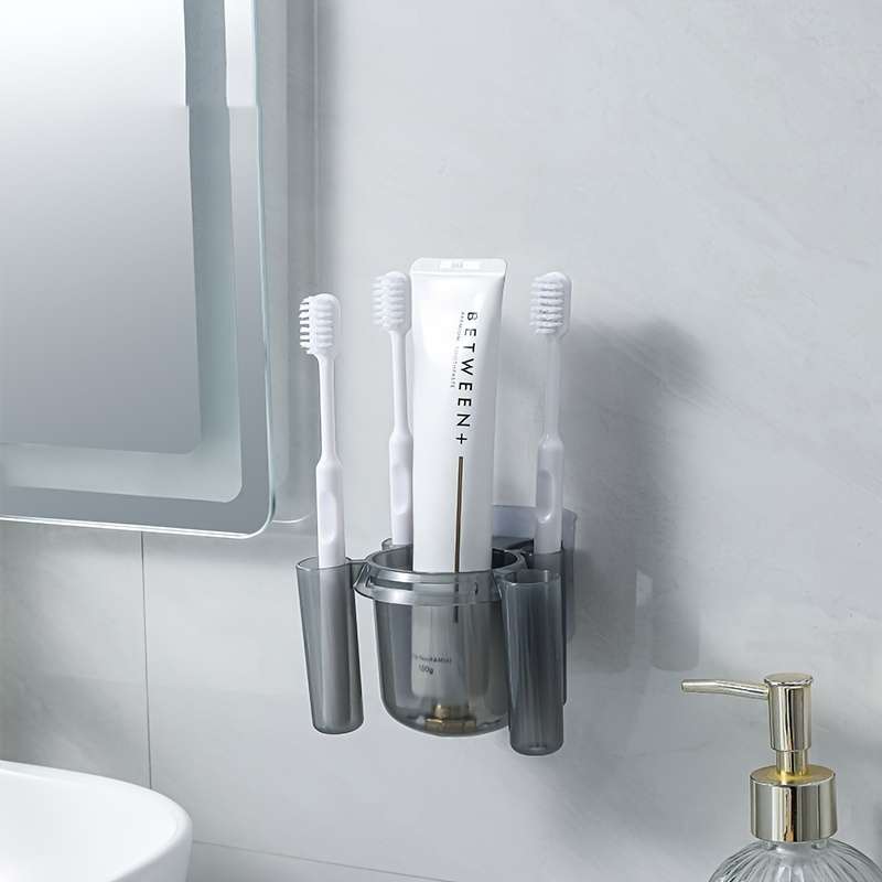 1pc Toothbrush Holder For Bathroom Wall Mounted Toothbrush Storage Rack Bathroom Storage Organizer