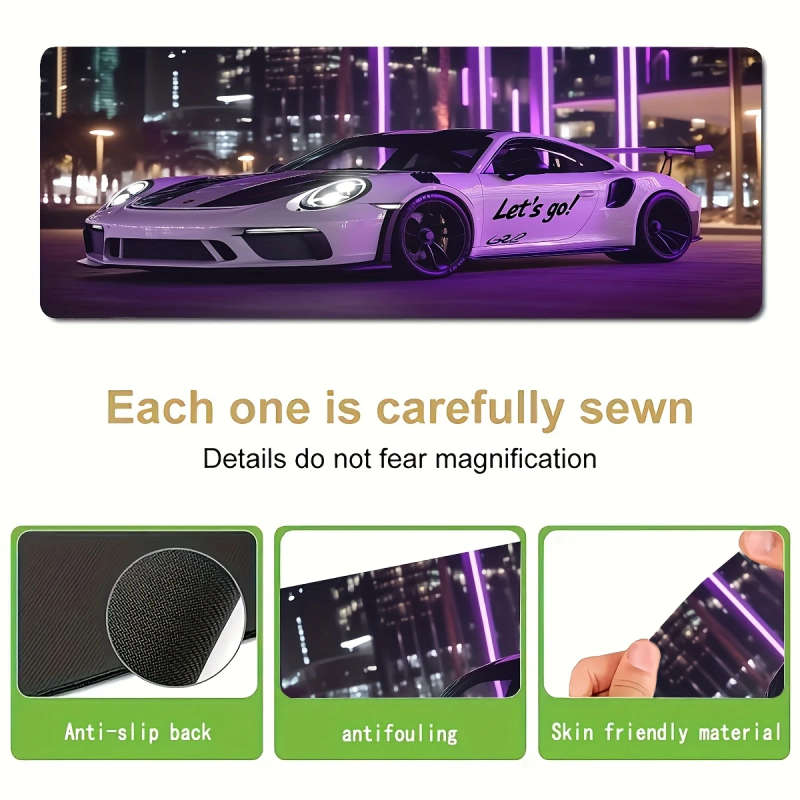 1pc 30x60cm Fashion Fantasy City Sports Car Pattern Mouse Pad Durable Odorless Office Desk Accessory