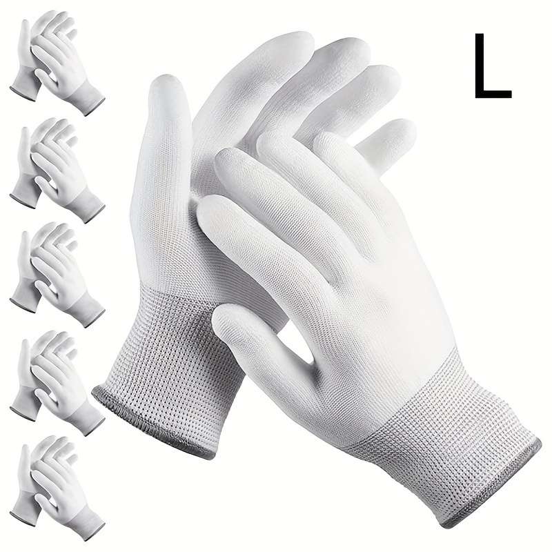 6 Pairs Grey Size L Multi Purpose Work Gloves